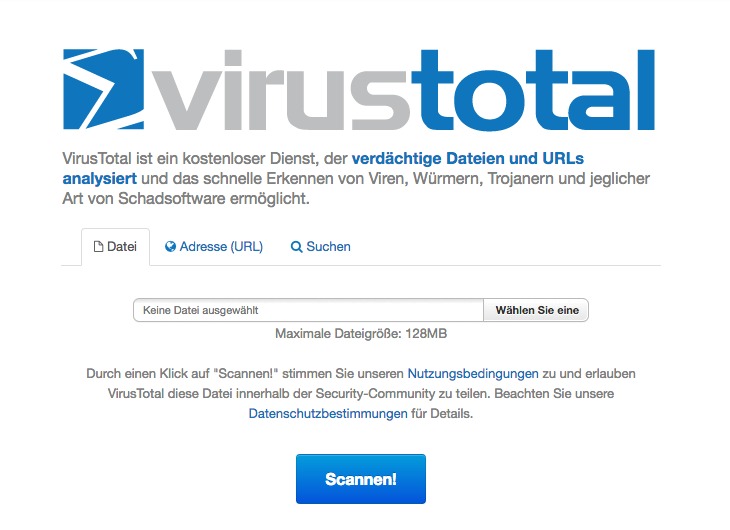 Online Virenscanner Virus Total