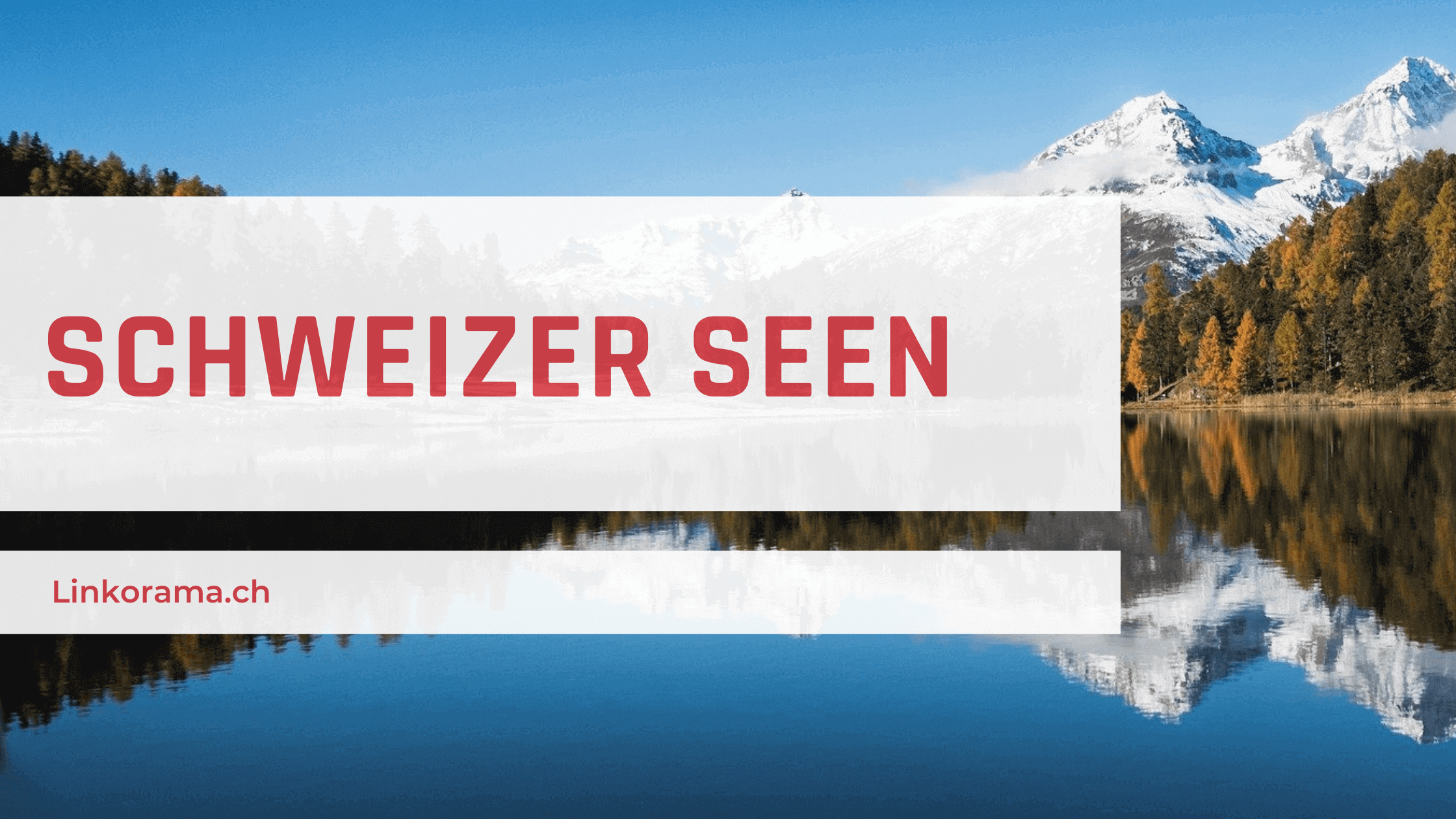 Die grössten Schweizer Seen